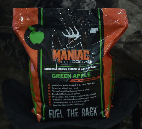 Maniac Outdoors GREEN APPLE - MINERAL SUPPLEMENT & ATTRACTANT -   RJC  OUTDOORS  & LOTS MORE