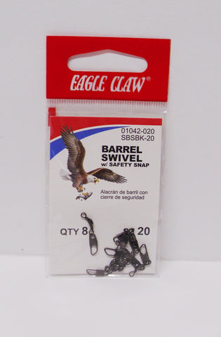 Eagle Claw Barrel Swivel ((SILVER/BLACK) # 20